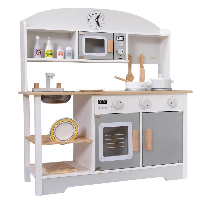 US $457.69 Kitchen Toy Childrens Play House Toy Early Education Interactive Simulation Food Toy Wood Kitchen Childrens Products