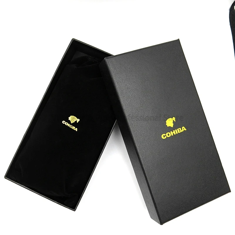 COHIBA высококачественный кожаный чехол для сигар с подкладкой из кедра, дорожный Карманный держатель для сигар, 3 трубки, переносной Деревянный чехол для сигар