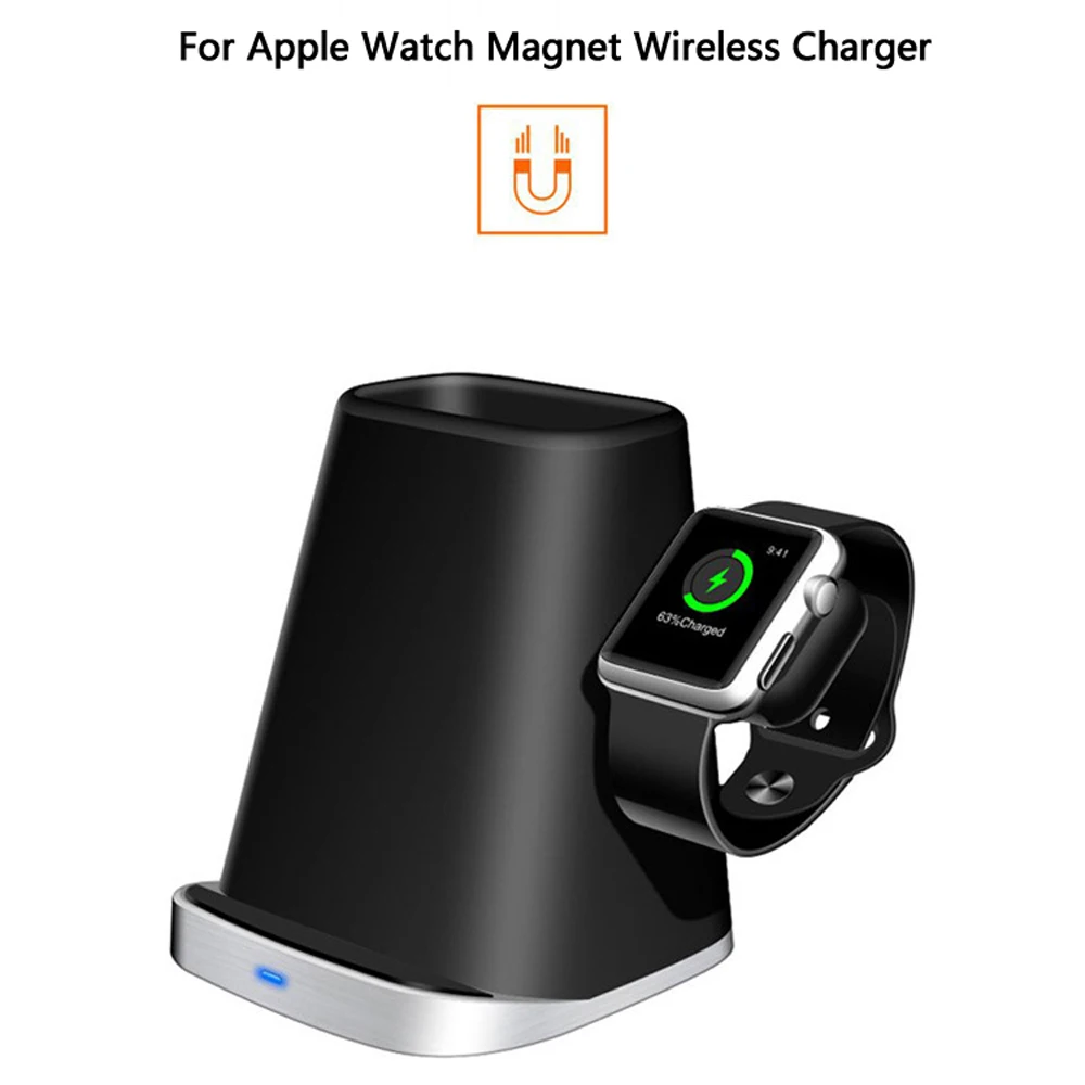 3 в 1 для Apple Watch магнитное зарядное устройство IPhone 8 Plus X XR XS AirPods быстрое QI Беспроводное зарядное устройство для samsung S9 S8 S7 док-станция