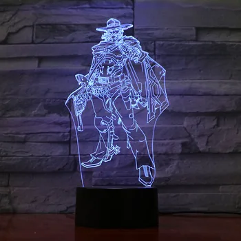 

3D Lamp Overwatch Jesse Mccree Wonderful Present for Boyfriend Touch Sensor Cutomized Led Night Light Lamp for Decoration
