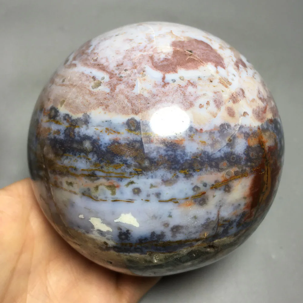 

921g NATURAL quartz OCEAN JASPER CRYSTAL BALL healing crystals