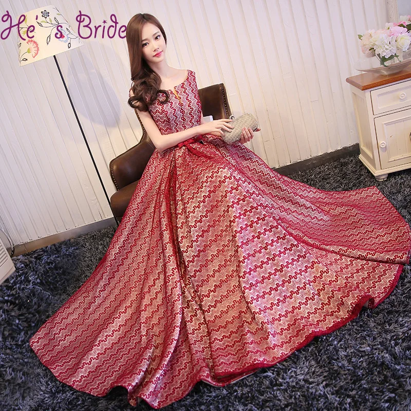 

Clearance Lace with Satin Long Sleeveless Evening Dresses V-neck Floor-length Party Prom Dress Robe De Soiree