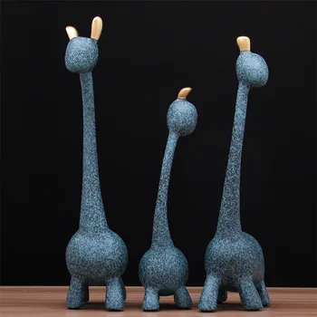 

3Pcs Home Decorative Statues Abstrac Elk Sculptures Craft Decor Resin Exquisite Home Figurine Display Handmade Statue Table Gift