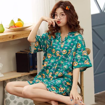 

2020 Women Pajamas Set Japanese Cotton Short Sleeve Shorts Japanese Pyjamas Women Cute Summer Thin Homewear Sleepwear Pijamas