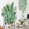 18 styles Green Leaf Wall Stickers for Living room Bedroom Sofa Background Wall Decor Tropical plants Wall Decal Home Decoration ► Photo 3/6
