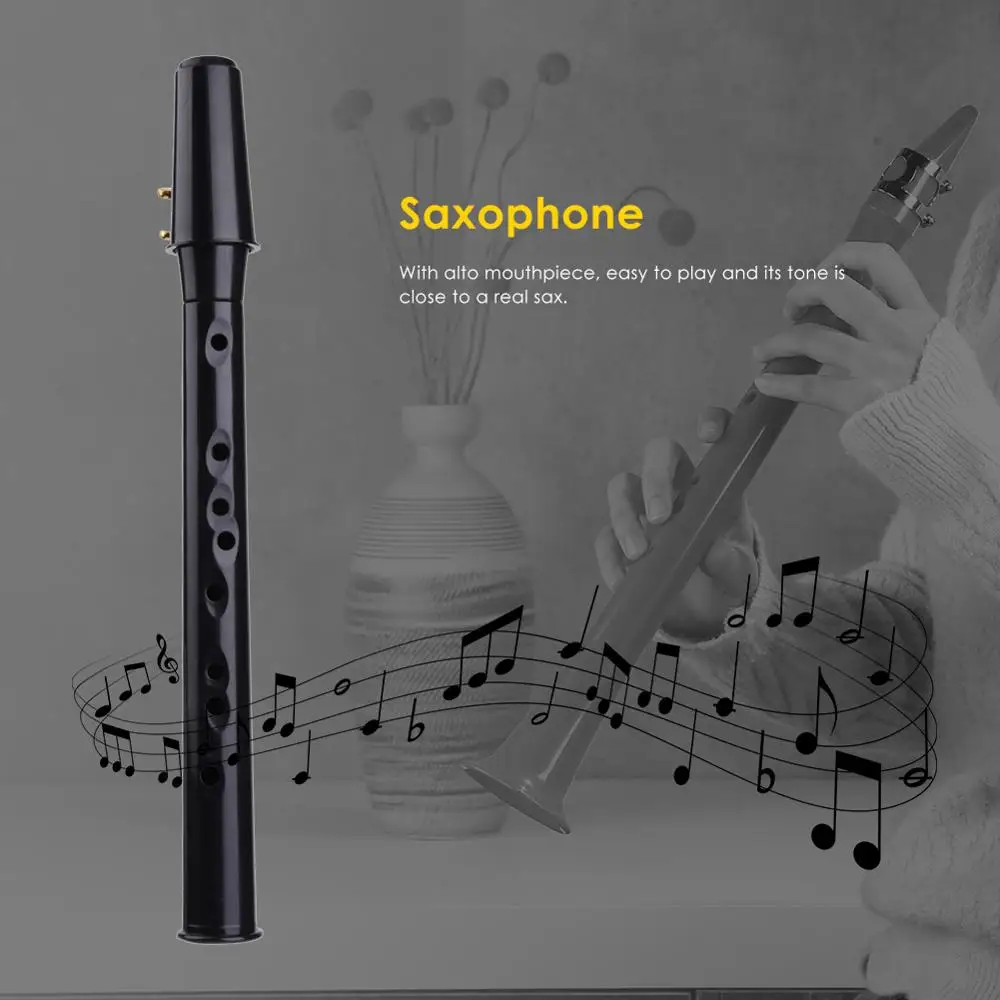 Твердый ABS Мини переносной саксофон Sax с альт мундштуком деревянный духовой инструмент Регулировка детей развлечения Музыкальные инструменты
