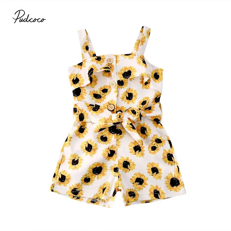 2020 летняя детская одежда без рукавов комбинезоны комбинезон костюм Подсолнух