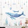 Autocollant mural de baleine de corail de dessin animé pour chambre d'enfants, décor mural de chambre à coucher, autocollants de carreaux en vinyle, décor de maison imperméable, stickers muraux ► Photo 2/6