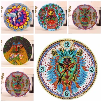 

5D DIY Unicorn Owl Diamond Painting Clock Full Drill Special-shaped Diamond Painting Cross Stitch Embroidery Wall Clock Decor