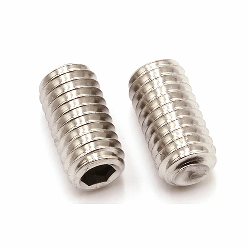 New arrive M3 M4 M5 M6 304 Stainless Steel Thread Grub Flat Point Hexagon Socket Set Screws Headless Jimmy Screw