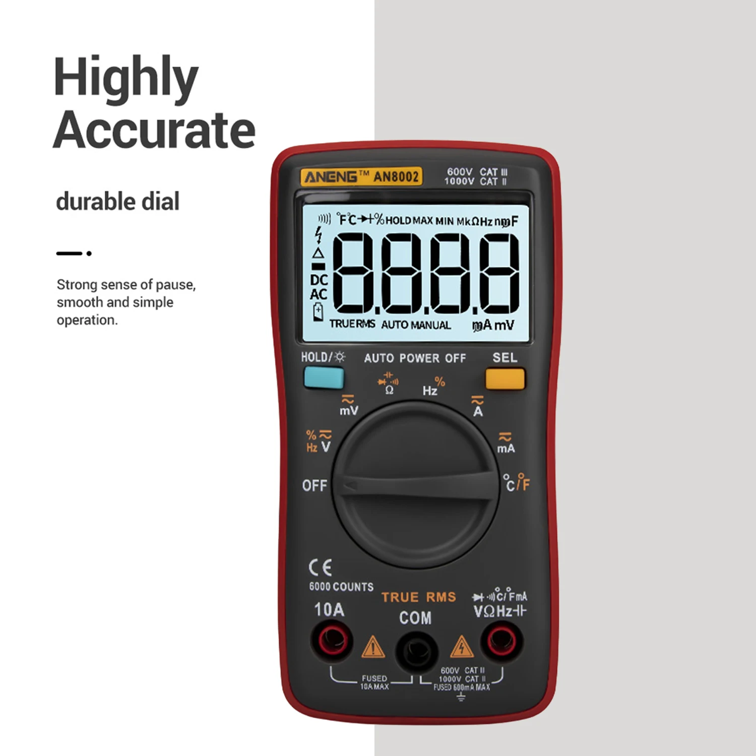 ANENG AN8002 Digital Multimeter 6000 Counts Multimetro Multitester Profesional Transistor Capacitor Tester lcr esrmeter |