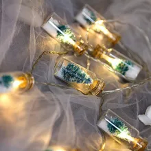 Рождественские светодиодные лампы, 10 рождественских елочных бутылок, подвеска Бутылка с желанием, украшение, лучшая волшебная лампа для детей, подарок