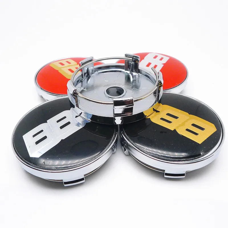 Bujes de tapa central de rueda, emblema de estilo de coche, insignia, accesorios de cubierta de diseño automático, 60mm, 4 Uds.