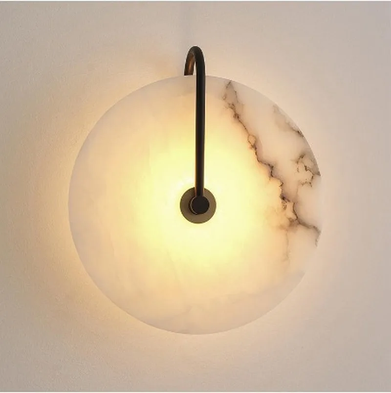 

Modern Sconces Lamp Wall Lights Marble Lampshade LED Lighting Fixture for Home Decor bedroom Lamps Black Gold Lampadas MJ