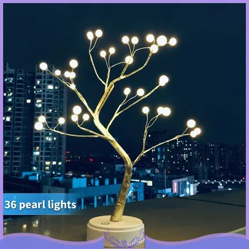

36/108 Leds Christmas Lights Desktop Lamp Touch Switch Night Lights Fireworks Tree Flower Pearl Light Lamps Xmas Decoration