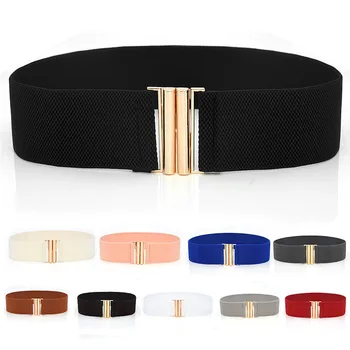 

2020 Women Wide Elastic Waist Belt Dress Belt Accessories Stretch Elastic Wide Corset Waist Metal Buckle corset belt corset belt