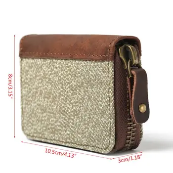 

THINKTHENDO Canvas Credit Card Wallet Holder Coin Change Pouch Pocket for Women Men H8WD