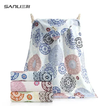 

Bamboo Fiber Bath Towel Soft Absorbent Printing Large Bath Towel Smoky Rain Azure Bath Towel