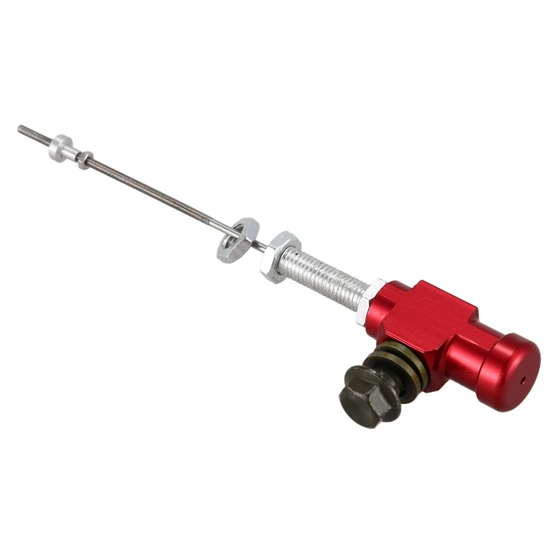 2Pcs Motorcycle Hydraulic Clutch Master Cylinder Rod Brake Pump M10X1.25Mm Aluminum- Black& Red