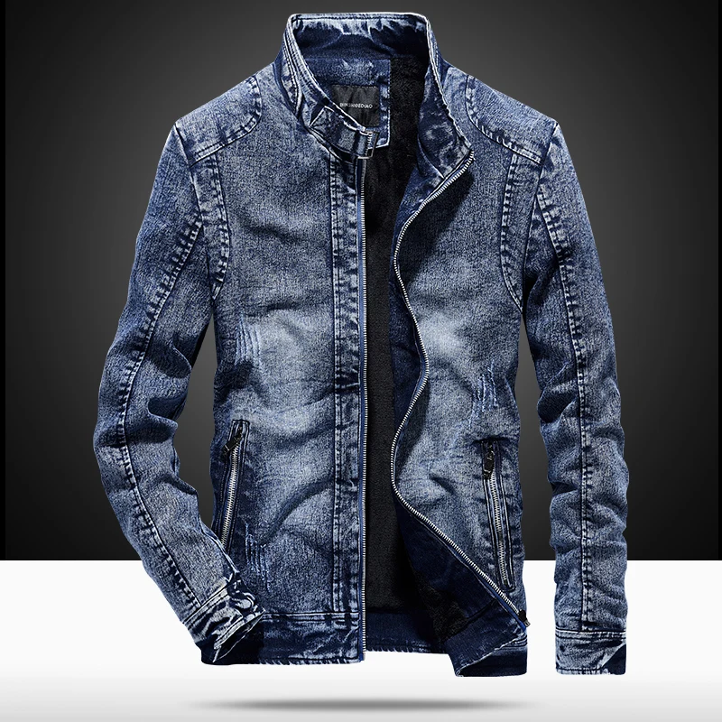 

Men Denim Jackets Coat Autumn Male Solid Color zipper Jacket Overcoat Men's Casual Fashion Jeans Jacket Men chaquetas hombre