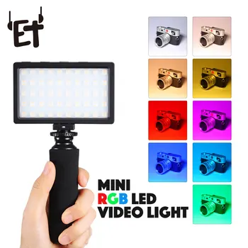 

ET Mini Vlog LED Video Light Kit with Handle for Sony Canon Nikon Mobile Phone 50LEDs Full Color Photography Studio Light DSLR