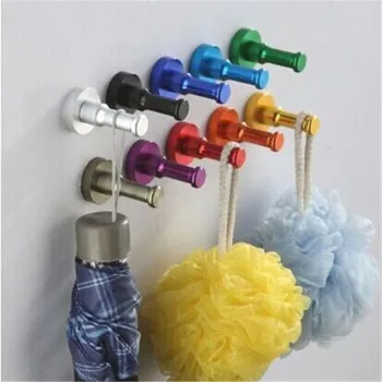 

1PC Kitchen Bathroom Coat Hook Space Aluminum Colorful Robe Hooks Living Room Key Hat Handbag Rack Hanger Hook Clothes Pegs