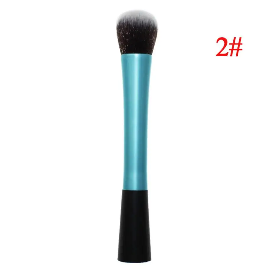 BLUE 2 1 шт./5 шт. Профессиональные кисти для макияжа металлическая ручка круглая наклонная плоская головка кисточка для пудры основа под макияж кисти, прямая подставка - Handle Color: BLUE 2