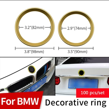 

100pcs Car Decoration Ring Car Head Hood Emblem Cap Front Bonnet Badge Rear Trunk Emblem Cover for E60 E90 F10 F30 F15 E91 E92