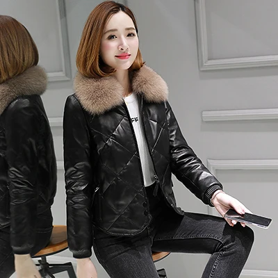 

Real Genuine Leather Jacket Women Clothes 2020 Korean Vintage Fox Fur Collar Sheepskin Down Coat Tops Chaqueta Mujer ZT3539