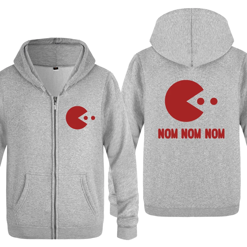 HUIY HOT Pac Man Inspired Nom Games Geeky забавные толстовки мужские мужские флисовые кардиганы на молнии толстовки с капюшоном - Цвет: HUIY HOT