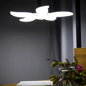 

HOT LED Garage Light Bulbs Deformable 5-Blades Ceiling Fixture Light Foldable Workshop Lamp NDS