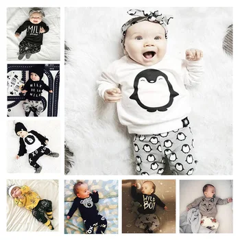 

Baby Boys Clothes 2pcs Newborn Baby Girls Cartoon Clothing Autumn Winter Cartoon Cotton Shirt Baby Boy Clothes Set Long-sleeved
