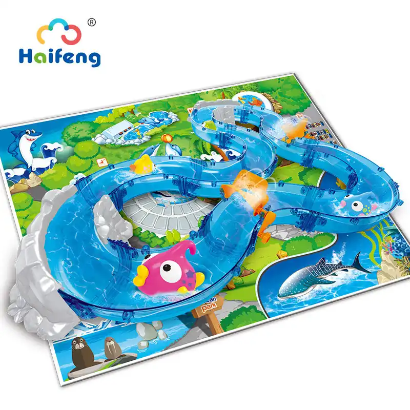 floating race track bath toy