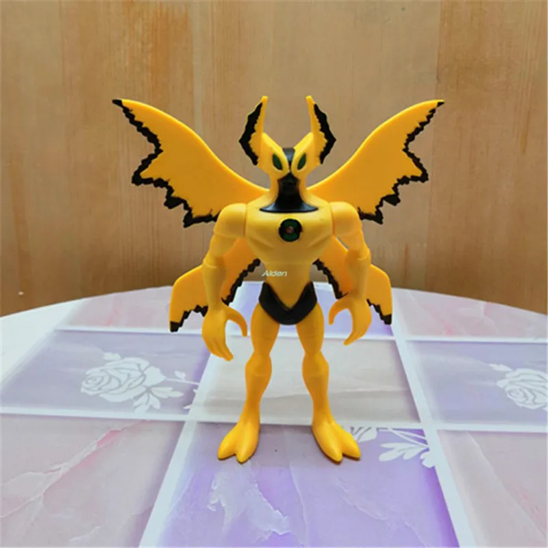 

Ben 10 Jet Ray Four Arms Heatblast Chrom Astone Ben Tennyson With LED Light Plastic Action Collectible Model Toy OPP 14CM A14