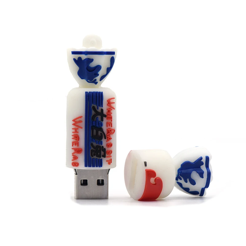 Cartoon Sweet Usb Flash Drive Sweety Memory Stick White Rabbit Candy Pen Drive 64GB 32GB 16GB 8GB 4GB Sweetmeat U Stick pendrive
