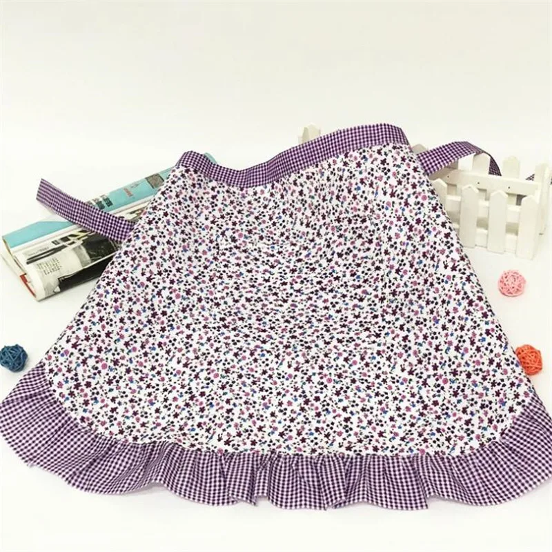 

1pc Short Waist Kitchen Apron Lace Half Waist Bib Maid Costume With Kitchen Party Favors For Women Waitress