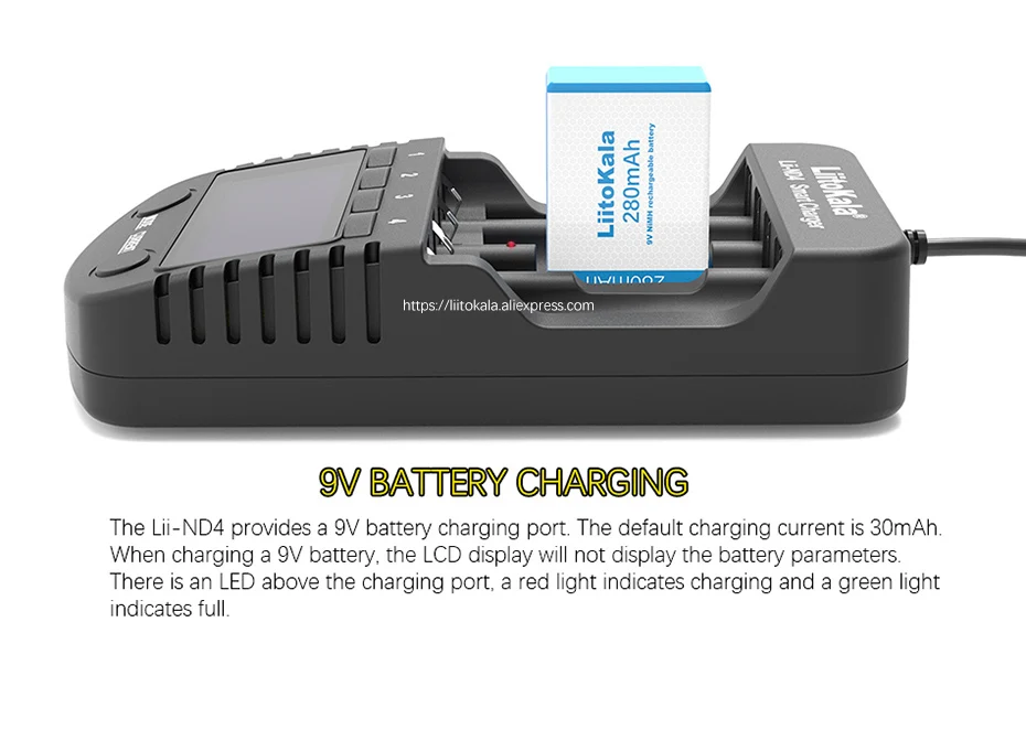 LiitoKala Lii-ND4 NiMH/Cd зарядное устройство aa зарядное устройство ЖК-дисплей и тестовая емкость батареи для 1,2 в aa aaa и 9 В батареи