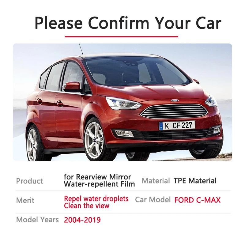 Полное покрытие противотуманной пленки зеркало заднего вида для Ford C-MAX mk1 mk2 Focus C MAX Grand CMAX 2004~ Автомобильные пленки-наклейки аксессуары