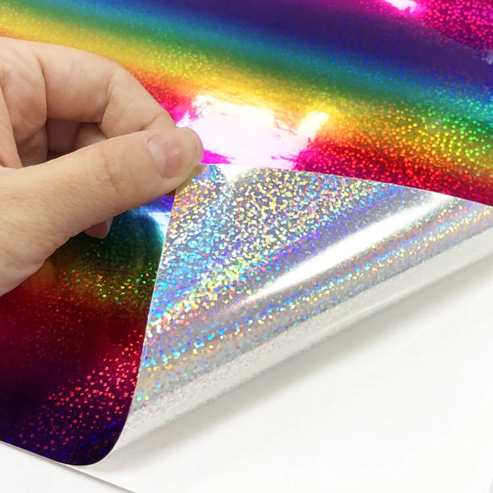 Holographic Vinyl Permanent Sheets Self Adhesive Craft Vinyl Iridescent  Opal Rainbow for Cricut Birthday Party Car DIY AA00720 - AliExpress