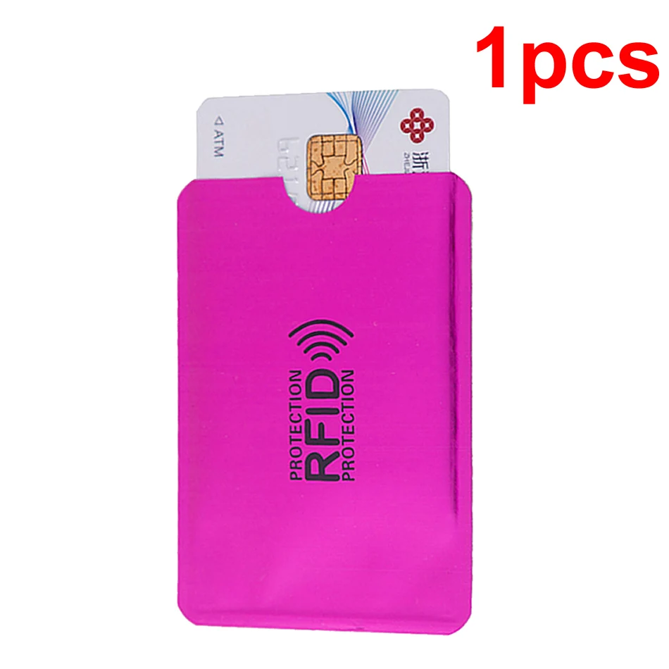 Анти Rfid кошелек Блокировка ридер замок банк держатель для карт Id банковский Чехол для карт металлический держатель для кредитных NFC алюминий 6*9,3 см - Цвет: 1pcs