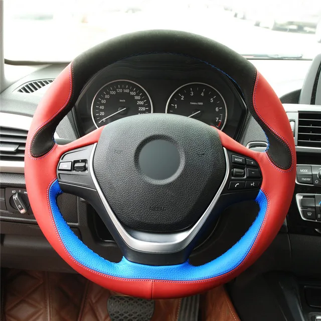 OLPAY черный замшевый Красный Синий кожаный чехол на руль для BMW F20 2012 2018 F45 2014 F30 F31 F34