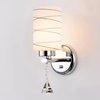 

Modern Minimalist Bedroom Bedside Monocephalic Wall Lamp Living Room Aisle Hotel Silver Color Iron Craft Wall Lamp