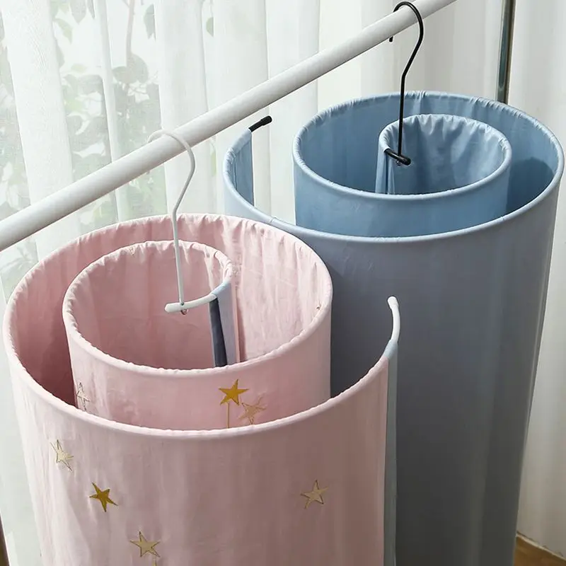 QDRR Round spiral Quilt Sheets Hanger Stainless Steel Rotating Drying Rack Save Space Blanket Hanger Outdoor Home Balcony Hanger