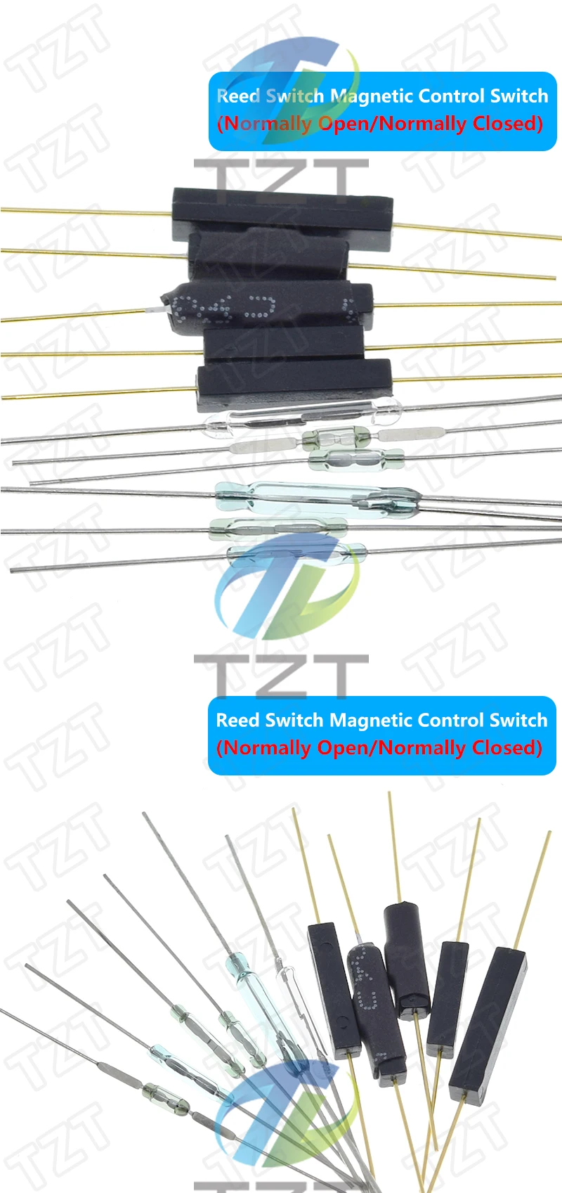 TZT 10 Stück N/O Reed-Schalter Magnetschalter Normalerweise Offen / Normalerweise Geschlossen Magnetischer Konvertierungssensor Induktionsschalter – Detail 14