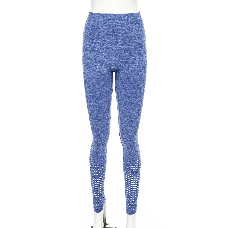 Women Casual High Waist Fitness Leggings Elastic Workout Push Up Slim Female Solid Color Sporting  Legging Breathable Pants