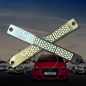 

Car Styling Telephone Number Card Sticker 15x2cm Night Luminous Temporary Car Parking Card Plate Suckers Phone Number Card