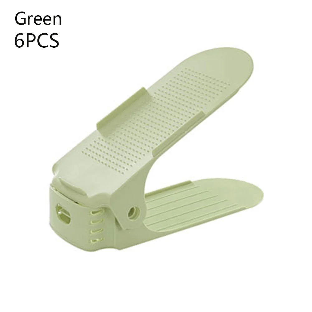 10 шт. 6 шт. 2 шт. прочная Регулируемая обувь Современный Креативный Органайзер обувь поддержка стеллаж хранение обуви Подставка компактный шкаф - Цвет: Green 6pcs