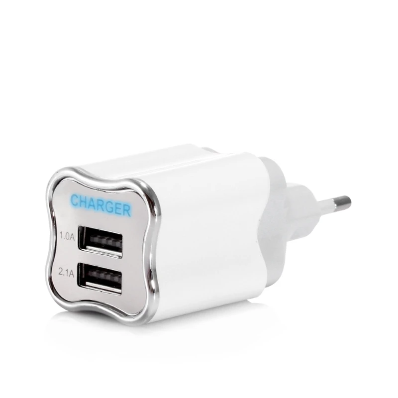 Двойной USB 5V 2A светодиодный адаптер зарядного устройства для iphone 7 8 X samsung S7 S8 Ipad