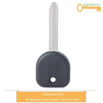 

KEYECU Uncut New Transponder Ignition Chip Key for Chevrolet for Hummer H3 for GMC, Fob 48 Megamos Chip, Strattec: 19167217 (R)