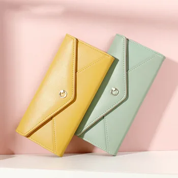 

Long Wallet 2020 New Multiple Card Slots Ultra Thin Simplicity Fashion Casual Korean Version Envelope Bag Ladies Clutch